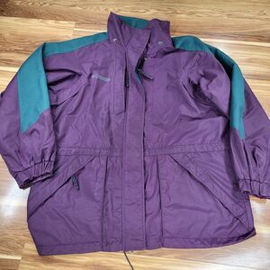 Vintage Columbia Double Whammy Jacket Women's‎ Size Large Purple Green 90s Ski